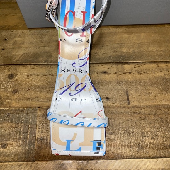 Balenciaga Block Heel Printed Ankle Wrap Sandals - Picture 8 of 13